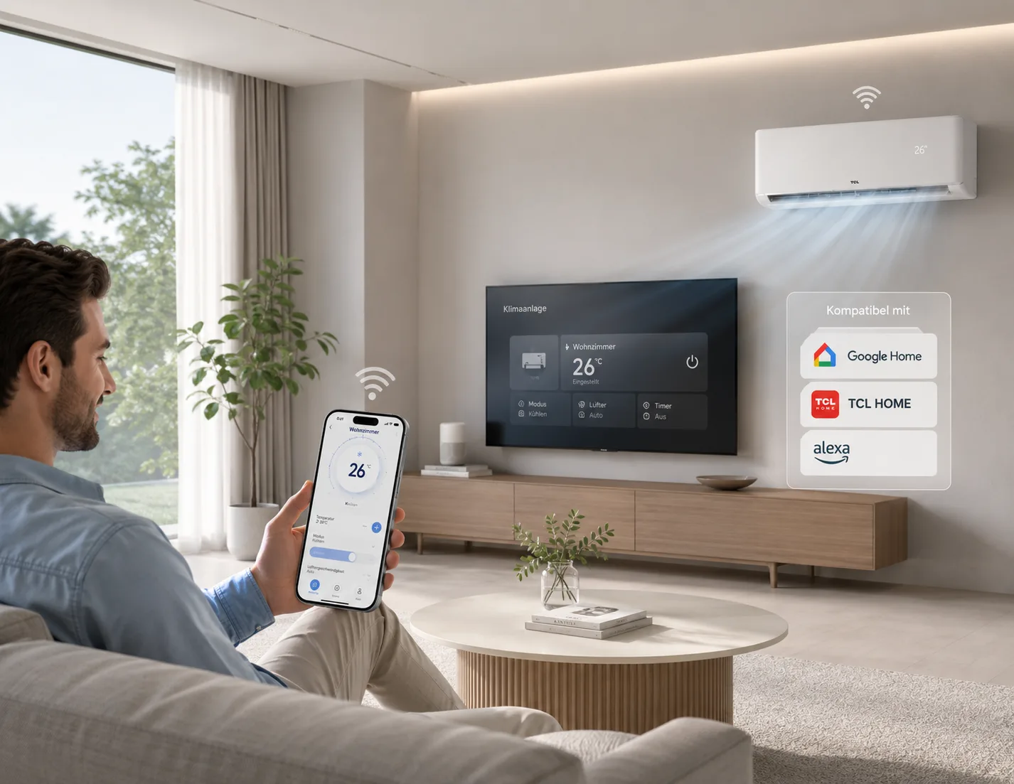 TCL BreezeIN-AI 18K Split Klimaanlage Set – Steuerung per App und Sprachassistent