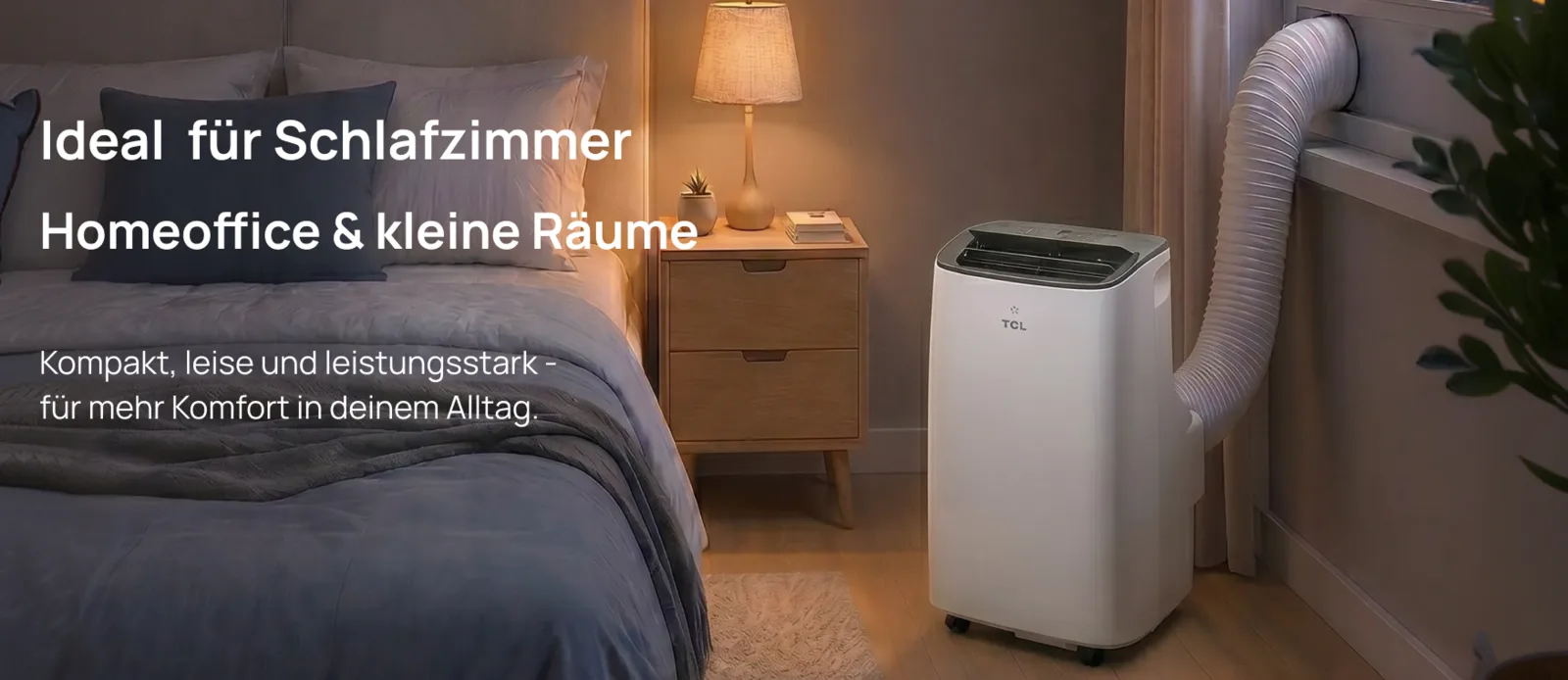 TCL Mobile Klimaanlage TAC-09CPB-PDL-B (Schwarz) – im Schlafzimmer, für Homeoffice und kleine Räume