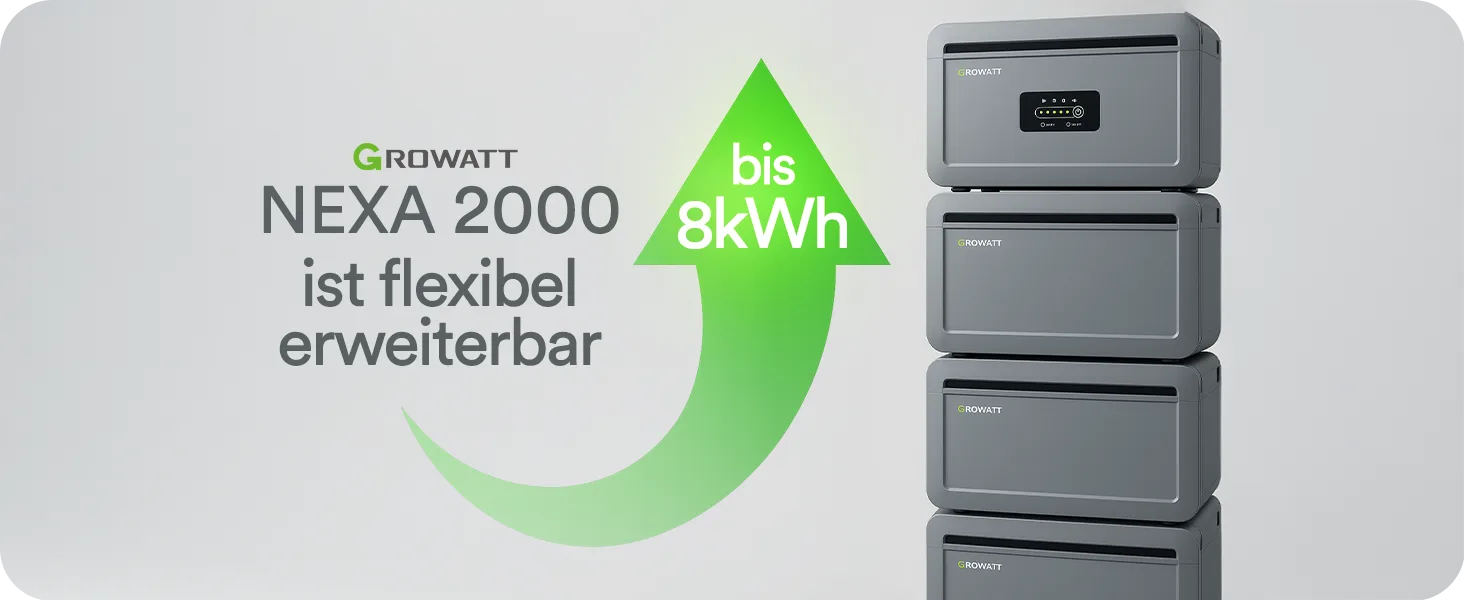 Growatt NEXA 2000 Storage for balcony power plants – expandable up to 8 kWh