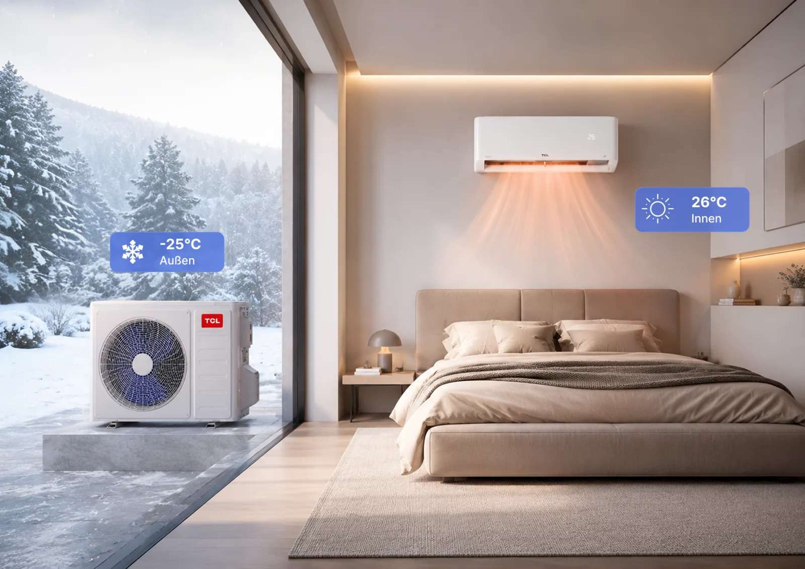 TCL BreezeIN-AI 18K Split Klimaanlage Set – Kühlen und Heizen bei extremen Außentemperaturen