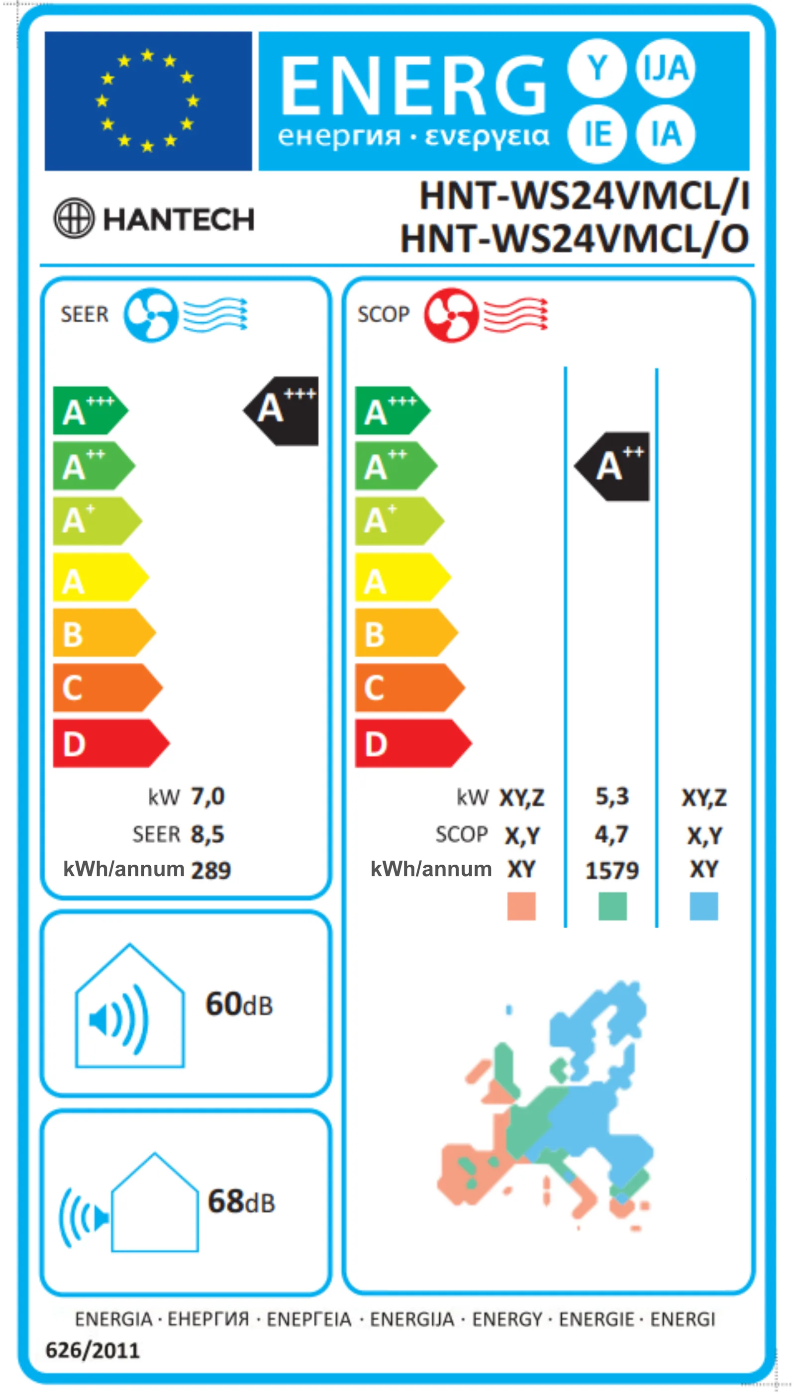 EU-energielabel Hantech HNT-WS24VMCL