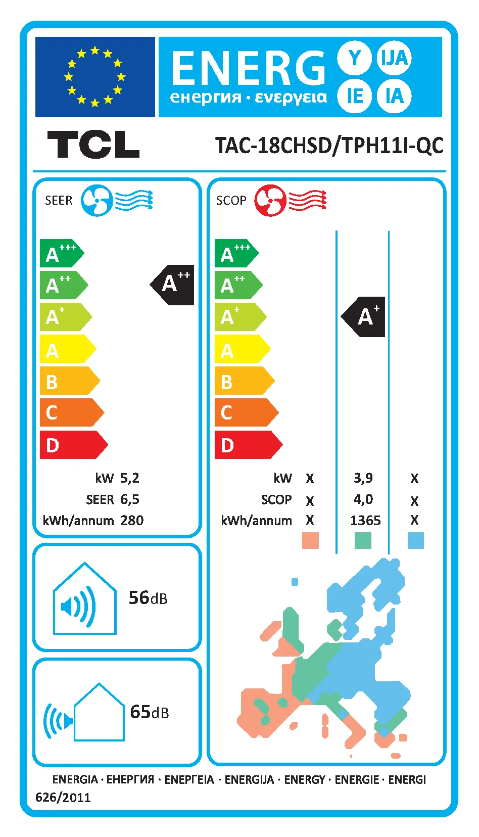 TCL Etichetta energetica