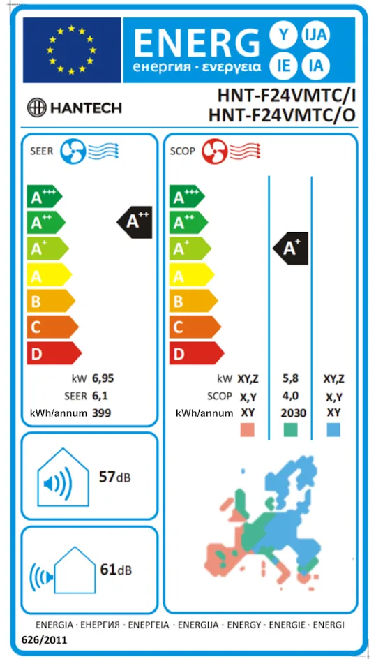 Etichetta energetica UE Hantech HNT-F24VMTC