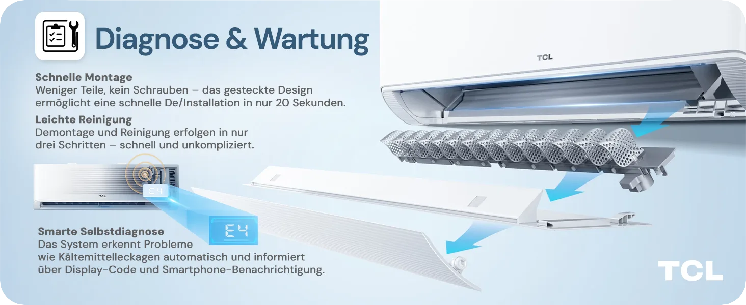 TCL BreezeIN split-airconditioner: eenvoudige reiniging
