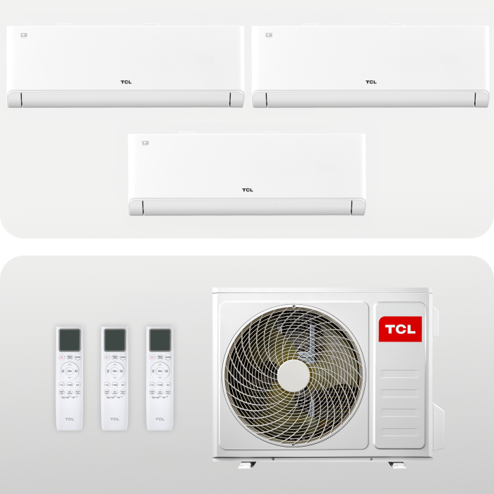 TCL BreezeIN 27K Multisplit Klimaanlage Wandgerät 3 x 9000 BTU + Wifi Set