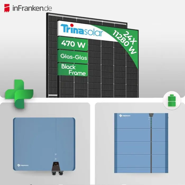 PV Set - 11280Wp PV-Komplettpaket mit 10kWh Batterie + Trina Vertex S+ 470W Glas Glas PV Modul
